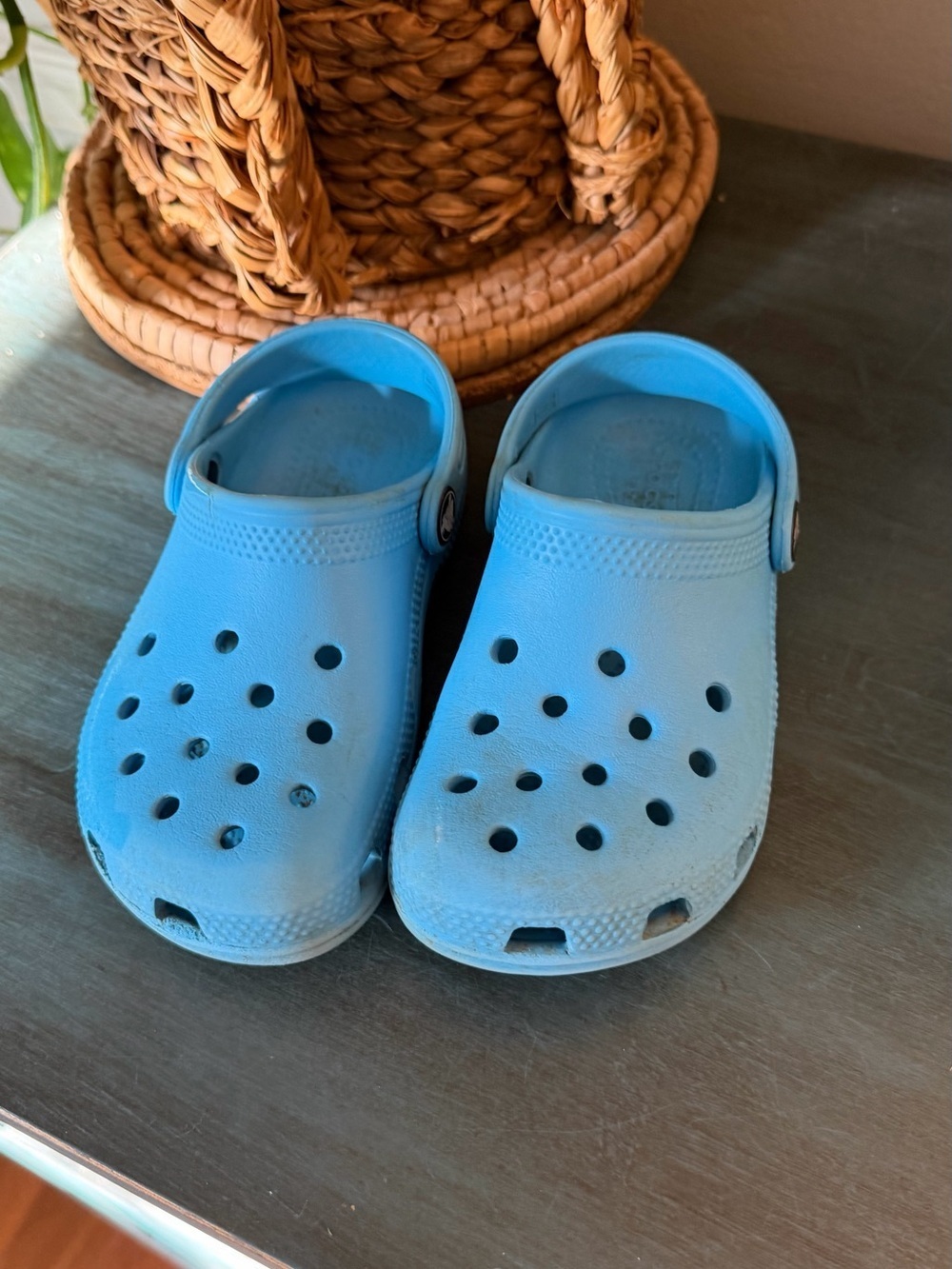 Crocs kids C 11 Blue with strap. Please check website for proper fitting